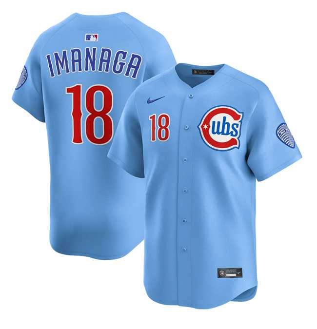 Mens Chicago Cubs #18 Shota Imanaga Blue 2024-25 2nd Alternate Limited Stitched Jersey Dzhi